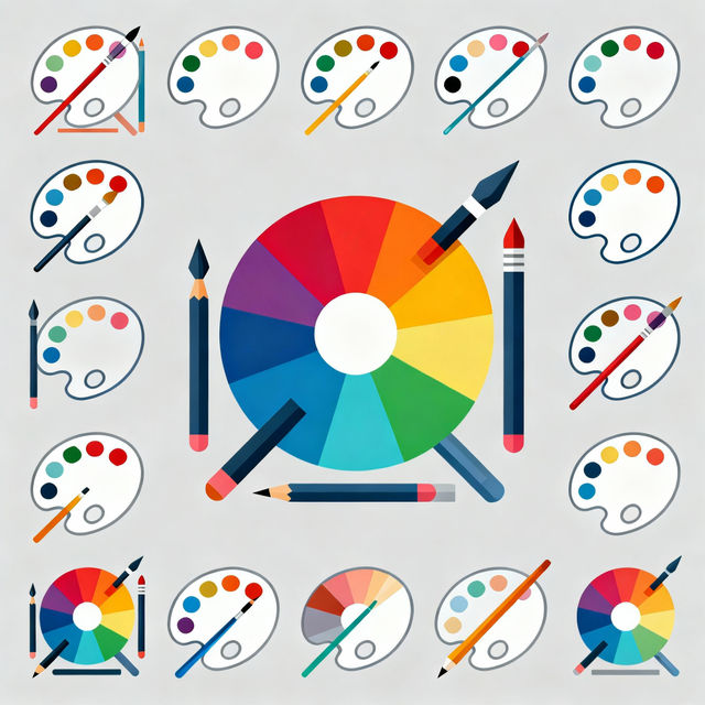 Art Palette Clipart - AI Generated gallery