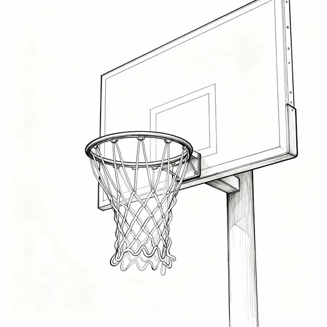 Basketball Hoop Drawing Easy gallery