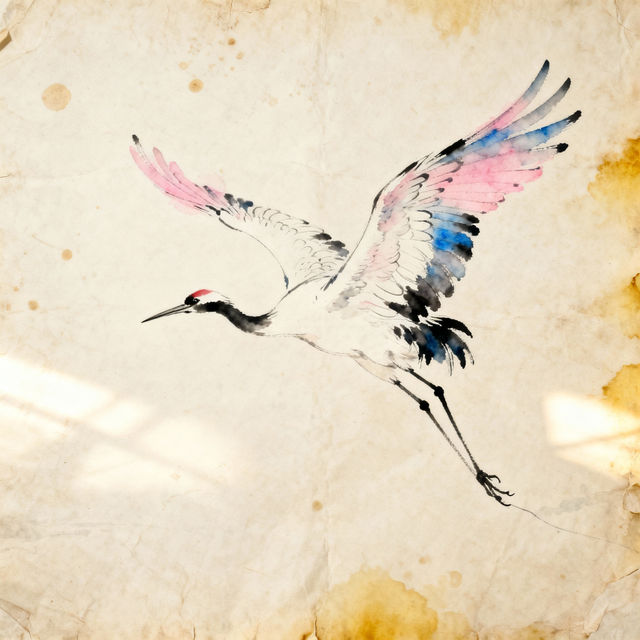 Crane Drawing Art - Made With AI gallery