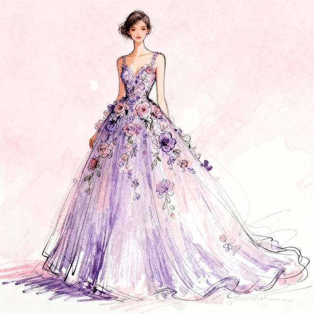 Drawing Of A Dress - AI Generated gallery