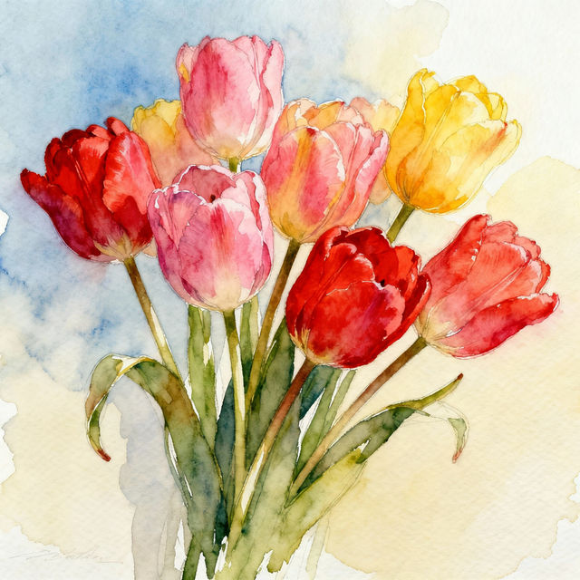Drawings Of Tulips gallery