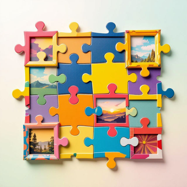 Puzzle Piece Picture Frames - AI Generated gallery