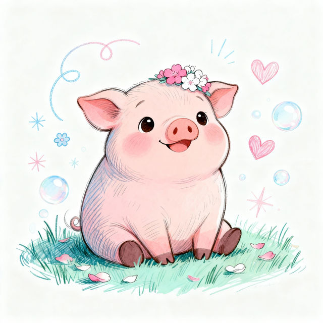 Cute Pig Drawings - Made With AI gallery
