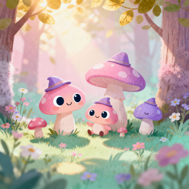 Cute Mushroom Drawings - Made With AI gallery