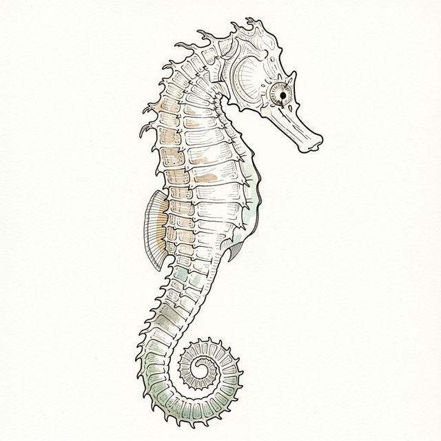 Sea Horse Drawings Created With AI gallery