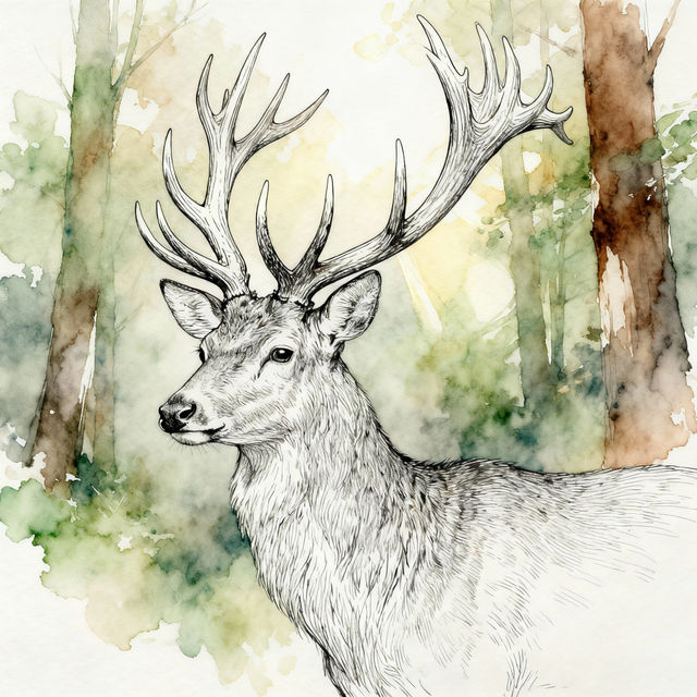 Buck Deer Drawing gallery