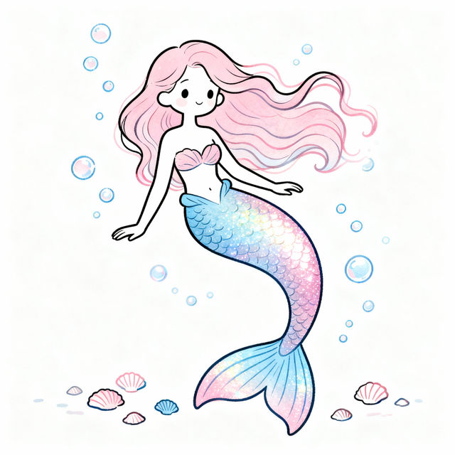 Easy Mermaid Drawings gallery