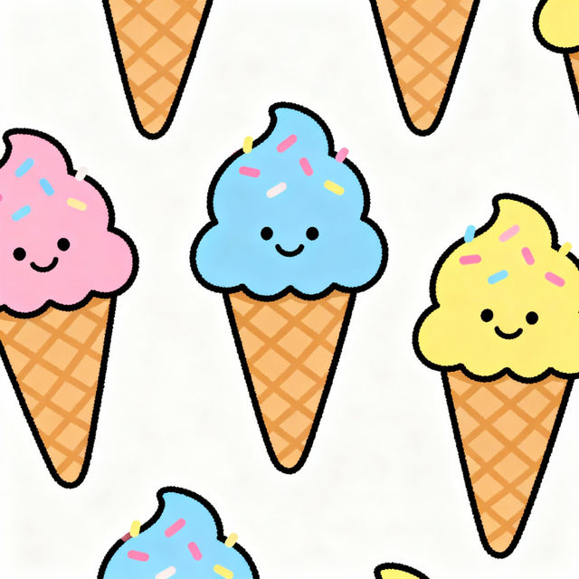 Easy Ice Cream Drawings - Made With AI gallery