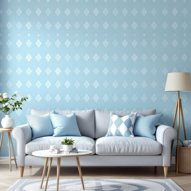 Light Blue Preppy Wallpaper - Made With AI gallery