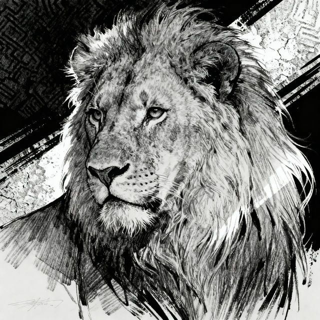 Lion Images Drawing - Made With AI gallery