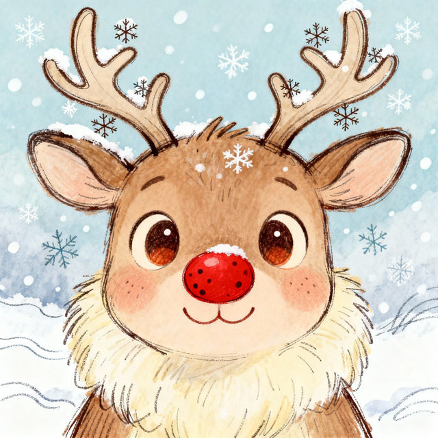 Reindeer Face Drawing - AI Generated Art gallery