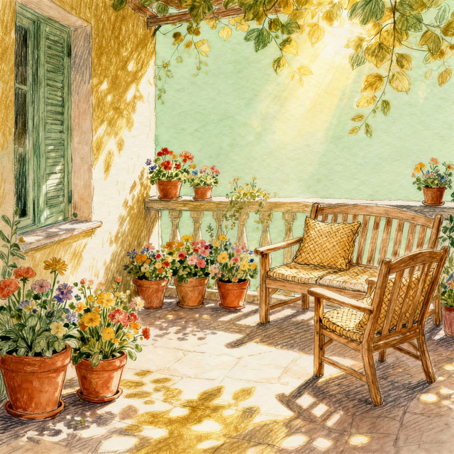 Patio Drawings - AI Generated gallery