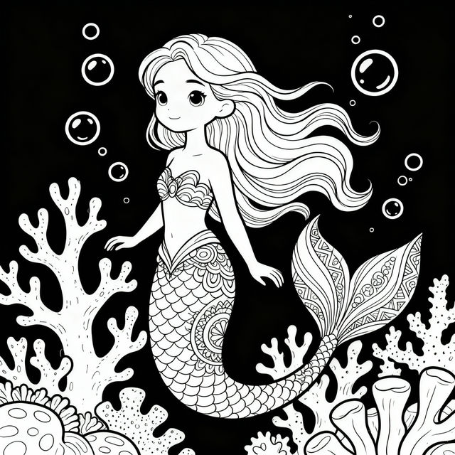 Mermaid Pictures To Color gallery