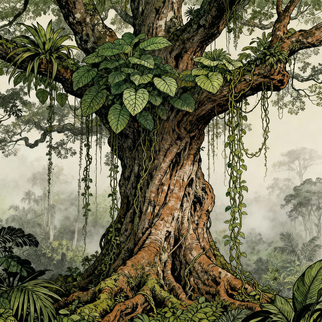 Rainforest Tree Drawing gallery
