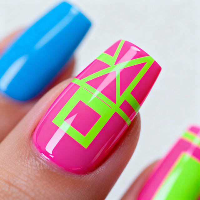 Geometric Nail Art - Made With AI gallery