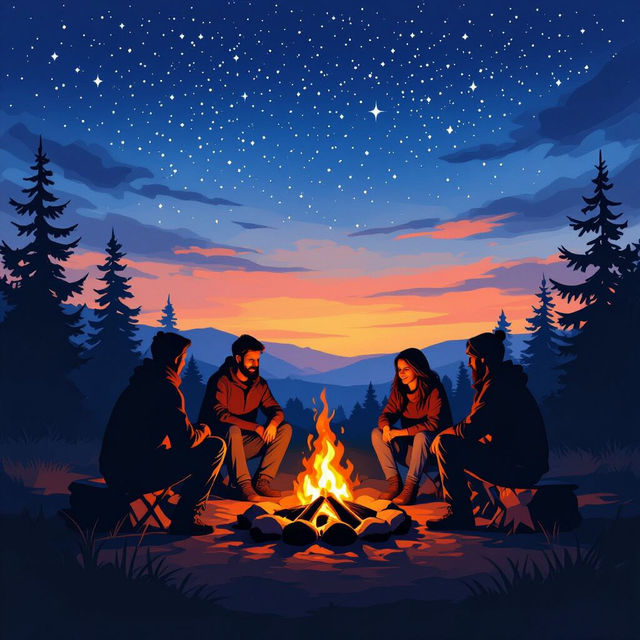 Campfire Drawings - Easy AI Art gallery