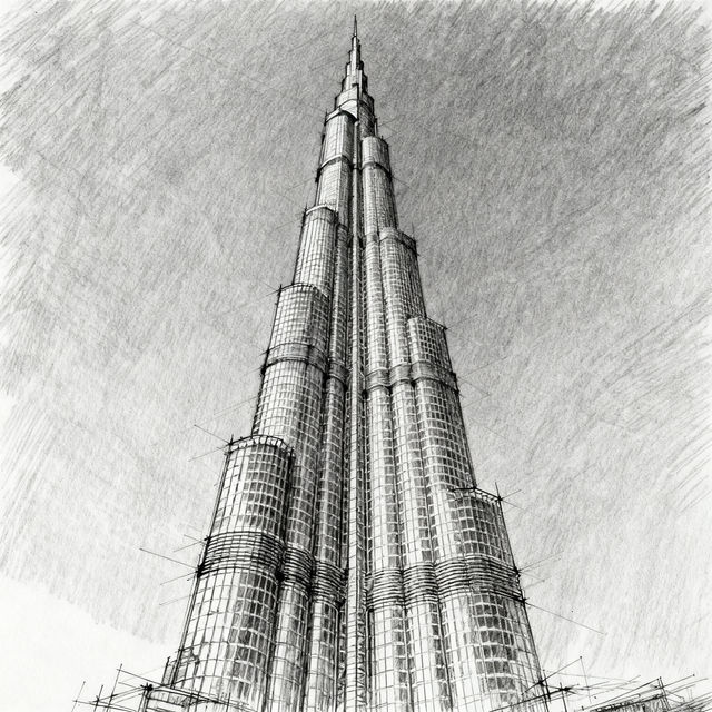 Burj Khalifa Drawings - AI Generated Art gallery