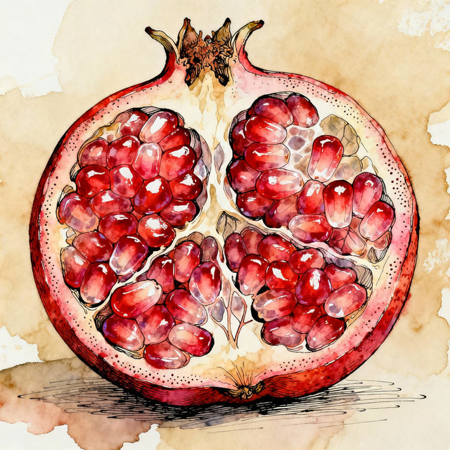 Pomegranate Drawing - AI Art gallery