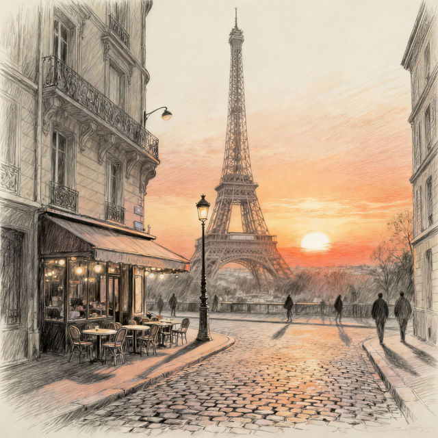Eiffel Tower Drawings - Made With AI gallery