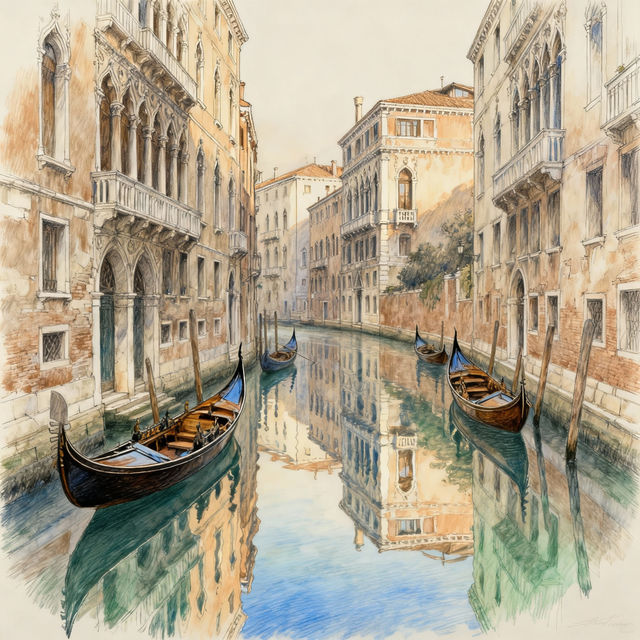 Canal Drawings - AI Generated Art gallery