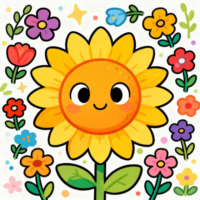 Flower Cartoon Drawings - Made With AI gallery