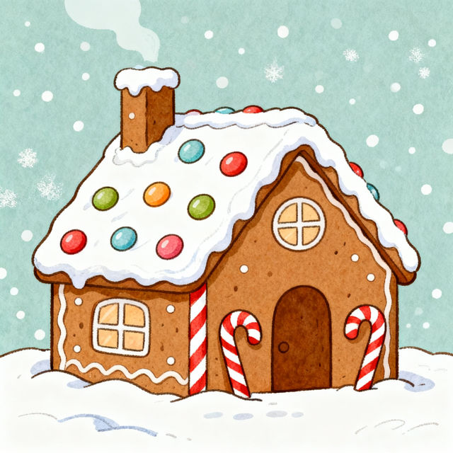 Easy Gingerbread House Drawings gallery