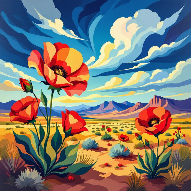 Explore Georgia O'Keeffe Art Generated by AI gallery