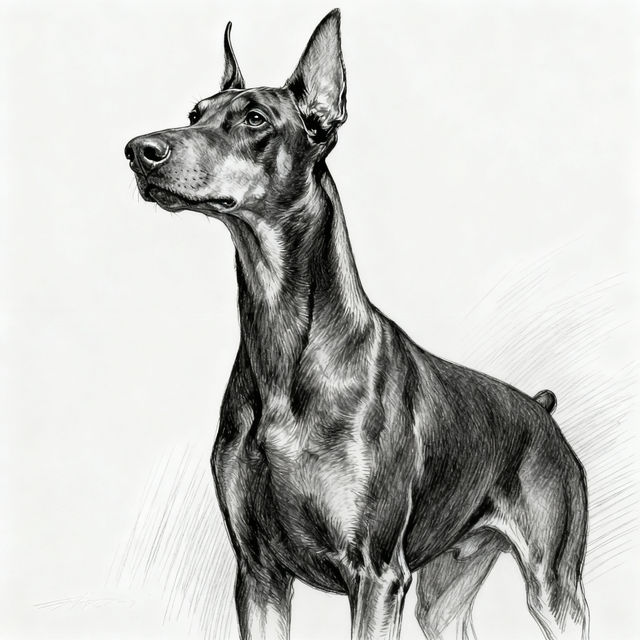 Doberman Drawings - AI Generated gallery