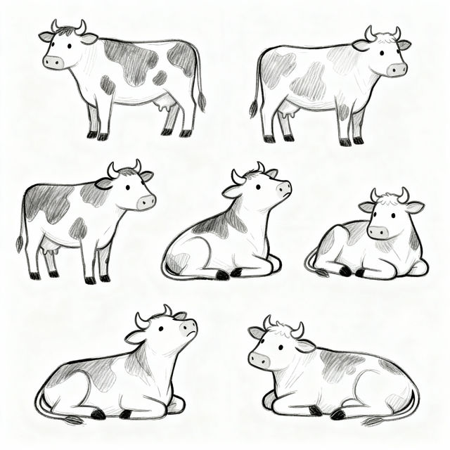 Easy Cow Drawings - Made With AI gallery