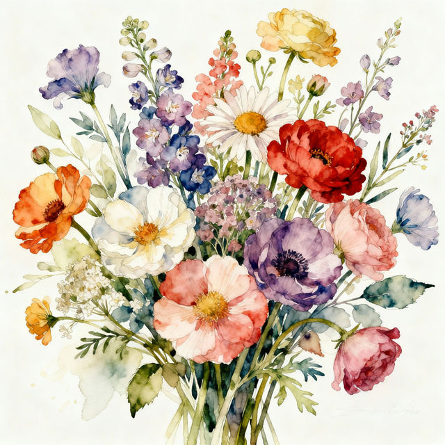 Flower Drawing Colour - AI Art gallery