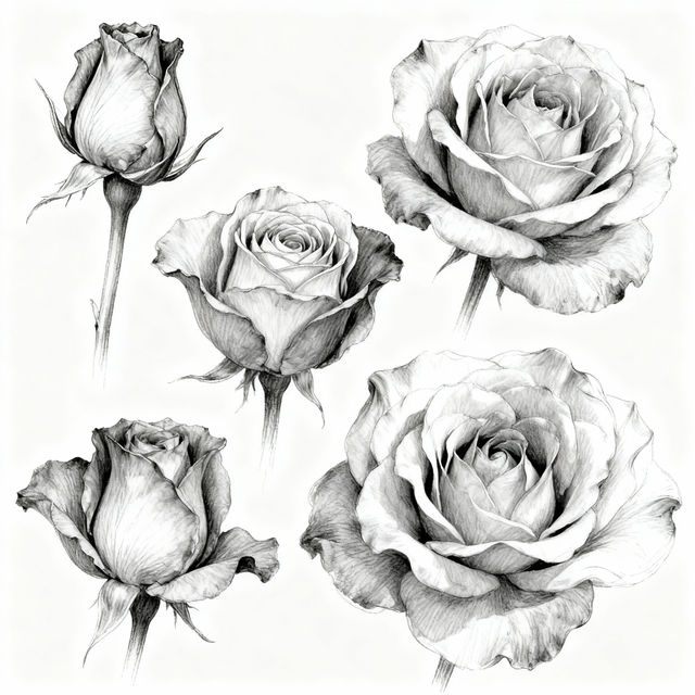 Easy Drawings Of Roses gallery