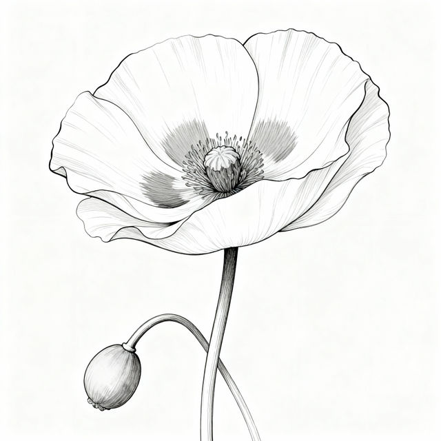Poppy Flower Drawing Easy gallery