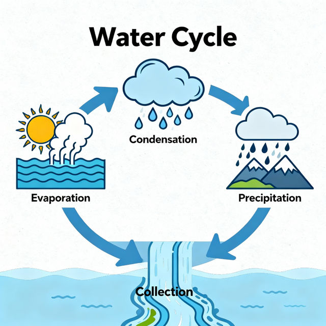 Water Cycle Drawing Easy gallery
