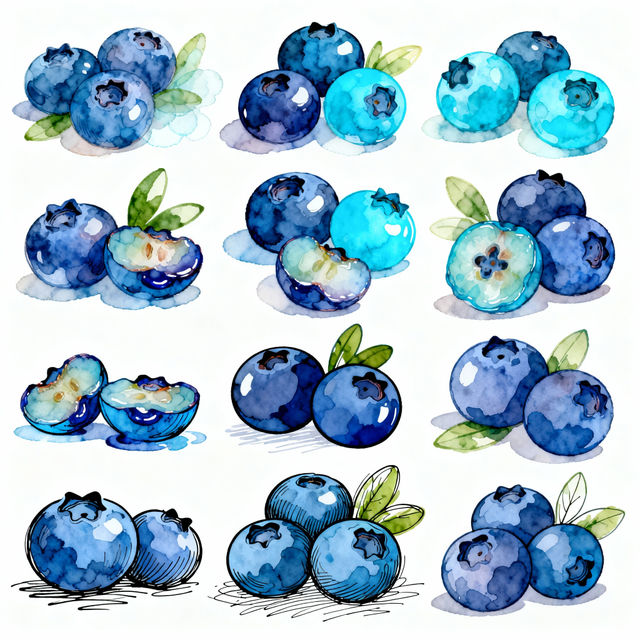 Blueberry Clip Art - Made With AI gallery