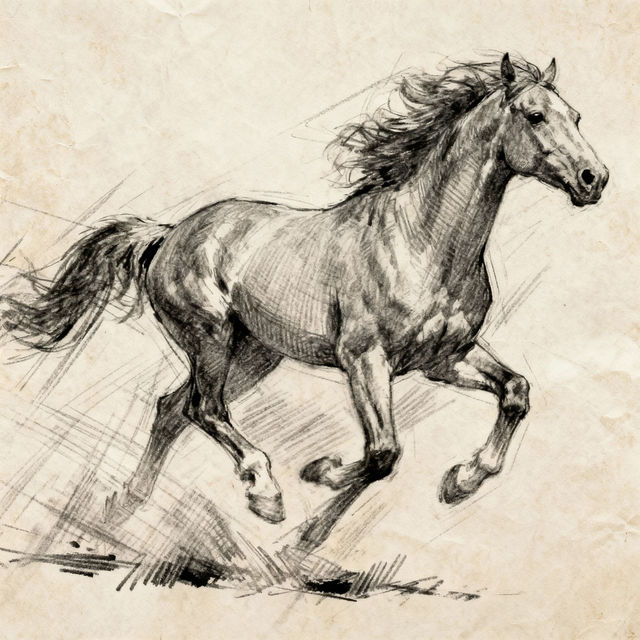 Sketch Horse Drawings - AI Generated gallery