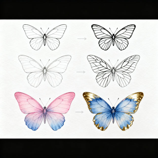 Butterfly Drawing Step By Step gallery