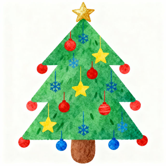Christmas Tree Drawing For Kids gallery