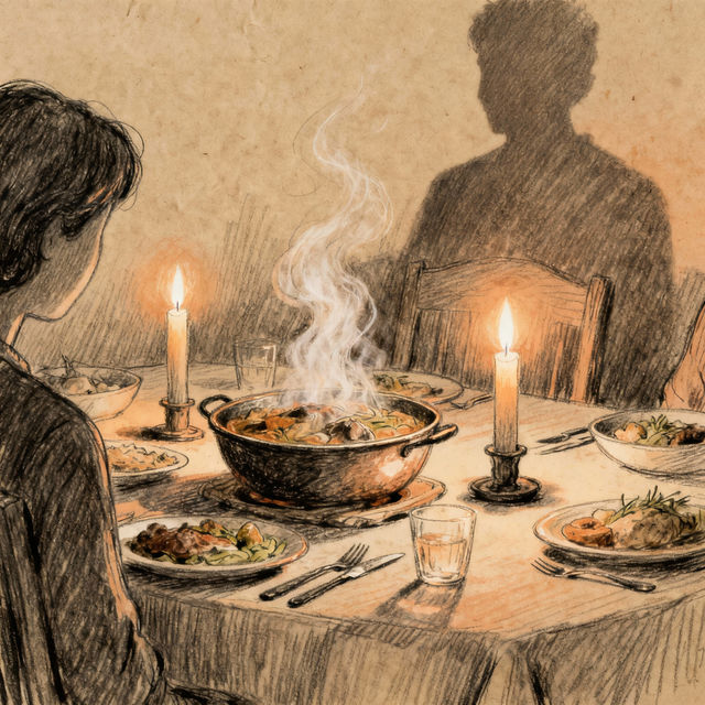 Dinner Table Drawing - AI Generated Art gallery