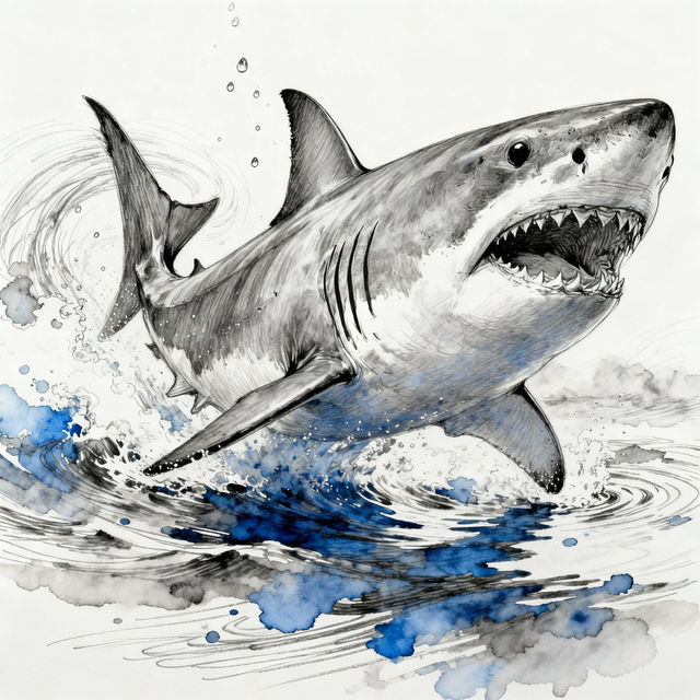 Great White Shark Drawings gallery