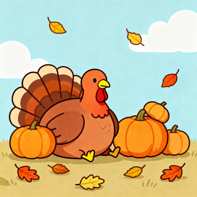 Cute Thanksgiving Drawings - Easy AI Creations gallery