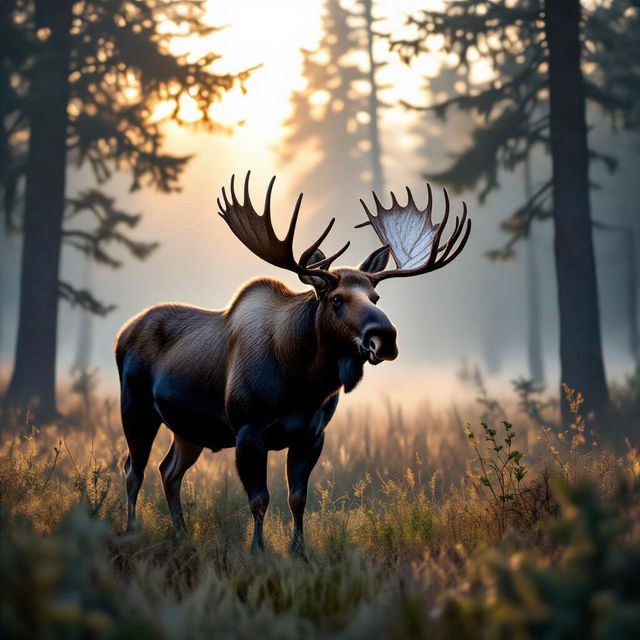 Pictures of Moose - Majestic Wildlife Art gallery