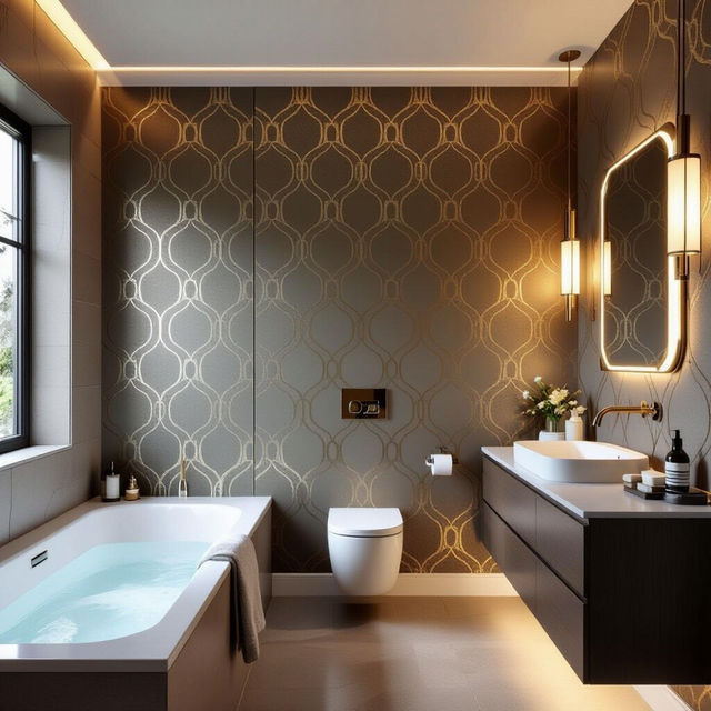 Modern Classy Bathroom Wallpaper gallery