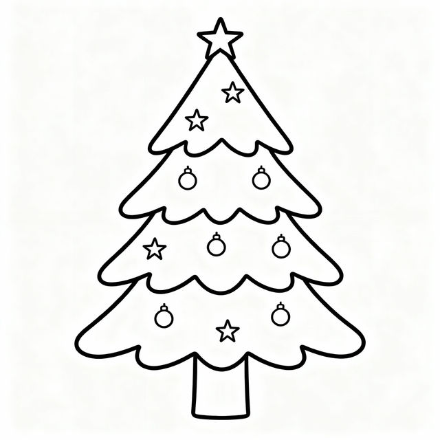 Outline Christmas Tree Drawings gallery