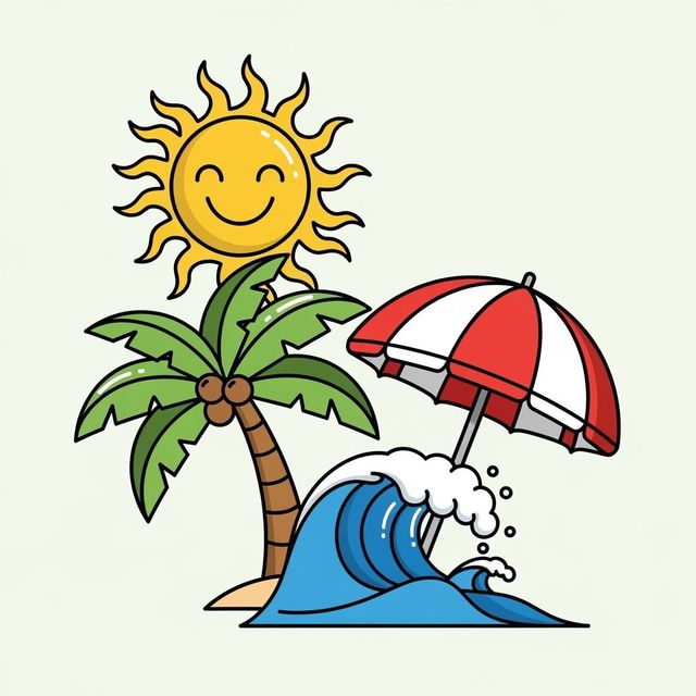 Generate Stunning Beach Clip Art with AI gallery