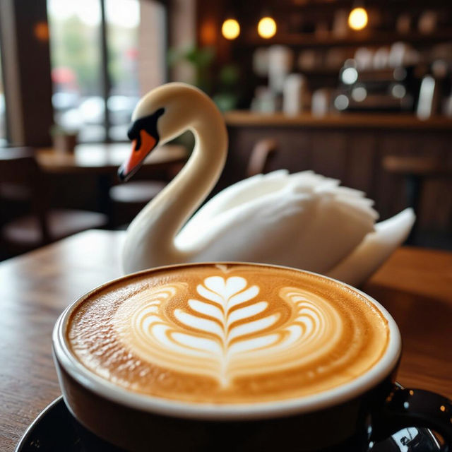 Swan Latte Art - Made With AI gallery