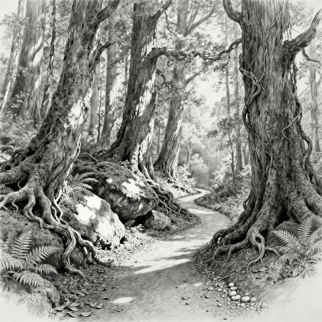 Drawing Of A Forest gallery