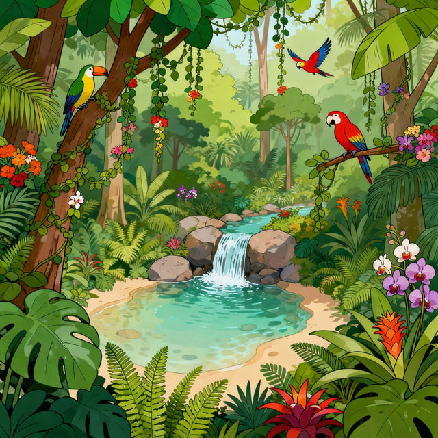 Tropical Rainforest Drawing Easy gallery