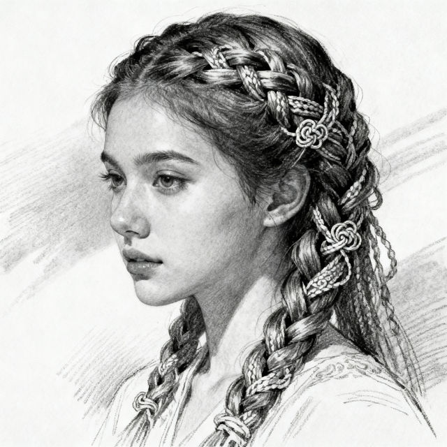 Braided Hair Drawing gallery