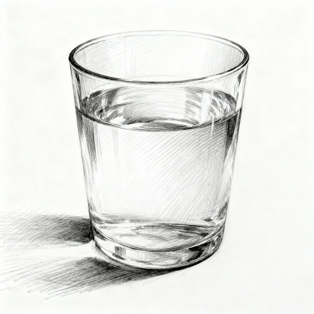 Glass Of Water Drawings - Created With AI gallery