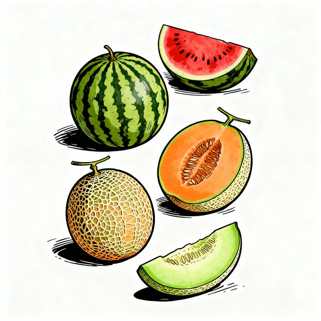 Melon Drawings - AI Generated Art gallery